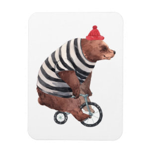 Bicycle Fun Bear Magnet