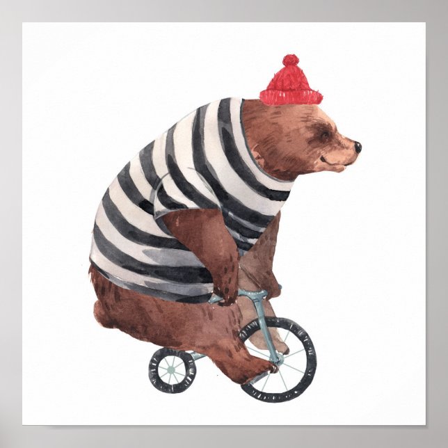 Bicycle Fun Bear Poster (Front)