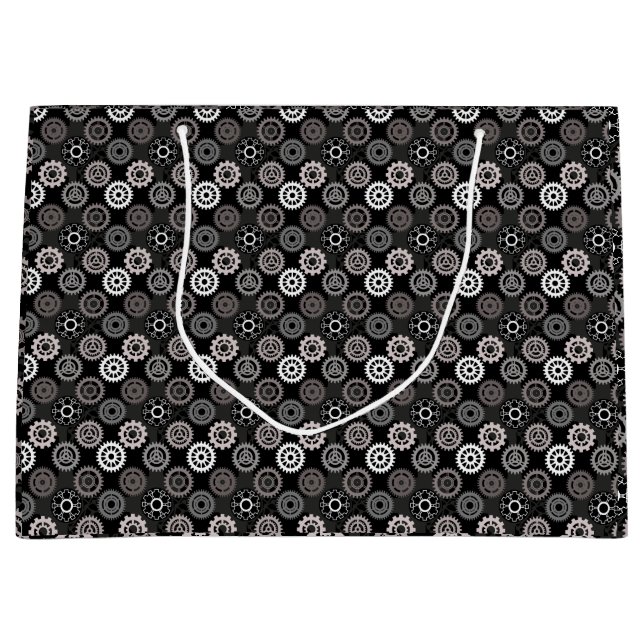 Bicycle gears pattern 01x4.b large gift bag (Front)