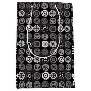 Bicycle gears pattern 01x4.b v2 medium gift bag