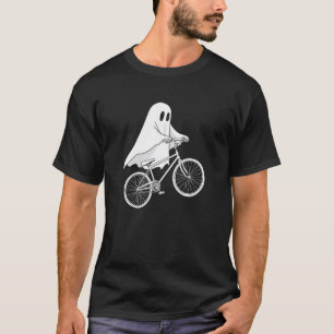 Bicycle Ghost Rider Spooky Halloween Cyclist T-Shirt