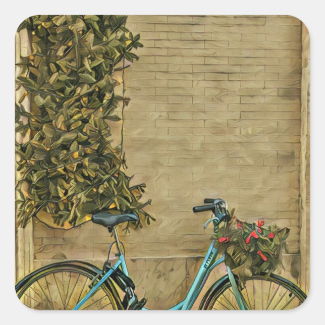 Bicycle gifts for her square sticker (Front)