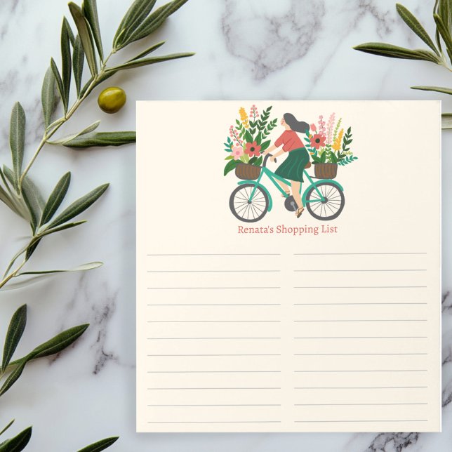 Bicycle Girl Farmer Market Grocery Shopping CUSTOM Notepad (Bicycle Girl Farmer Market Grocery Shopping CUSTOM Notepad
)