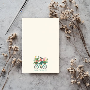 Bicycle Girl Flowers Grocery Shopping List Post-it Notes
