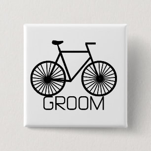 Bicycle Groom Tshirts and Gifts 15 Cm Square Badge