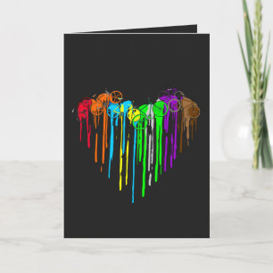 Bicycle Heart Shirt Colourful Art Cycle Enthusiast Card