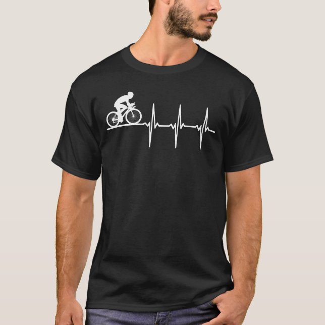 Bicycle heartbeat cycling bike mountain bike T-Shirt (Front)