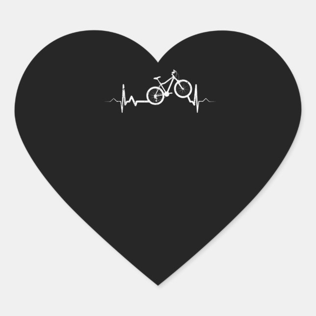 Bicycle Heartbeat Cycling Mountain Bike Heart Sticker (Front)