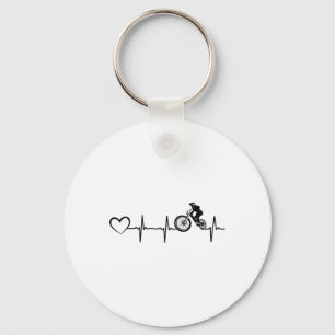 Bicycle Heartbeat Cyclist Downhill Cycling Mountai Key Ring