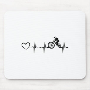 Bicycle Heartbeat Cyclist Downhill Cycling Mountai Mouse Pad