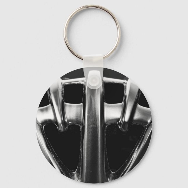 Bicycle Helmen On Black Background Key Ring (Front)