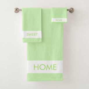 Bicycle Home Sweet Home on Lime Green Bath Towel Set