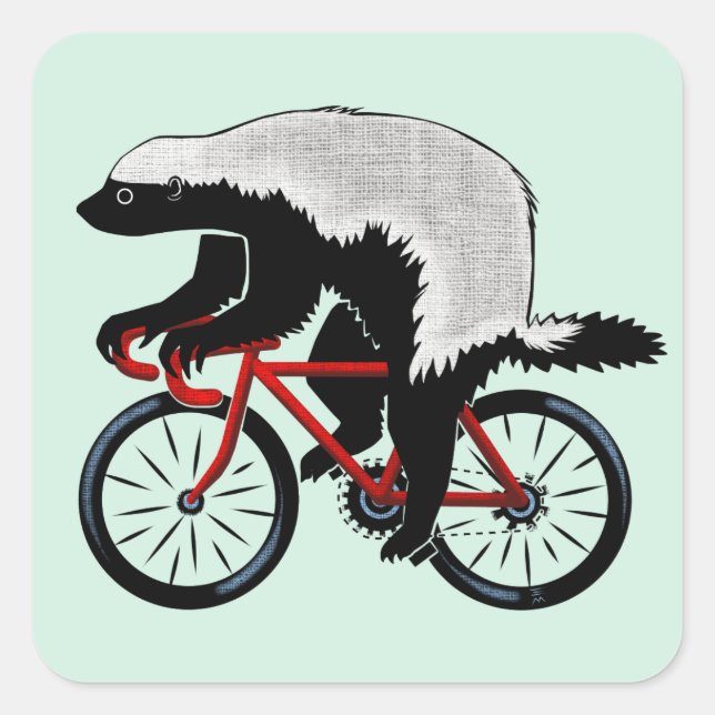 Bicycle Honey Badger Square Sticker (Front)