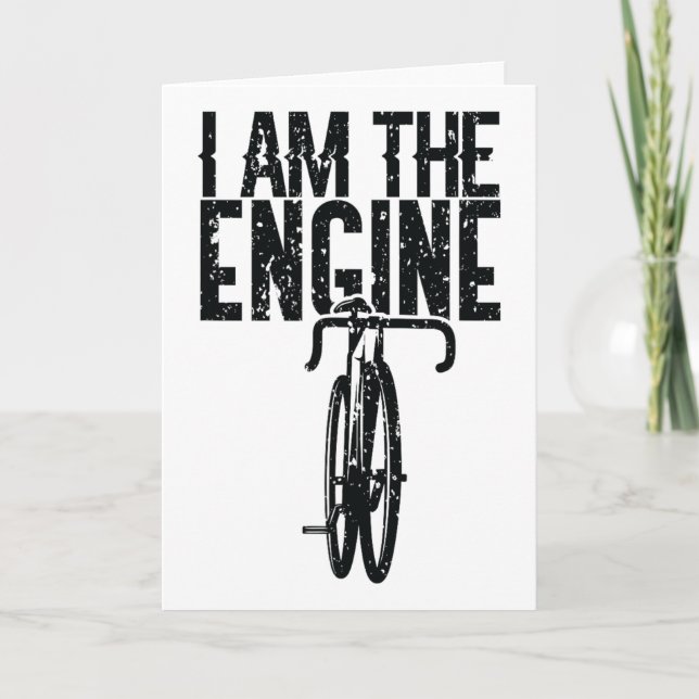 Bicycle I Am The Engine Mountain Biking For Cyclis Card (Front)