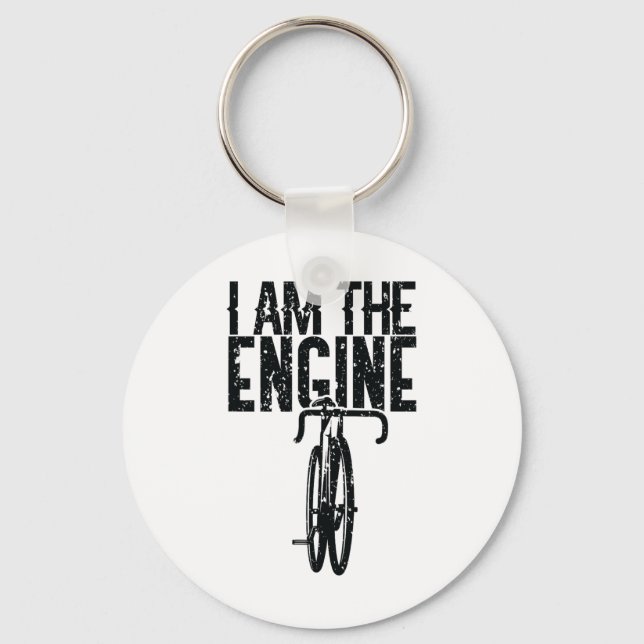 Bicycle I Am The Engine Mountain Biking For Cyclis Key Ring (Front)