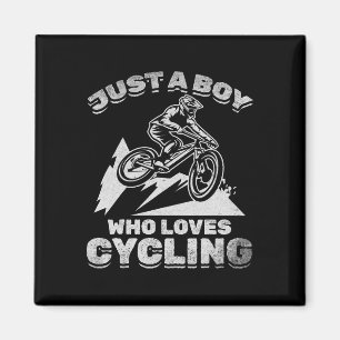 Bicycle I Just A Boy Who Loves Cycling Downhill Bi Magnet