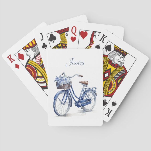 Bicycle in Delft Blue customisable Playing Cards (Back)