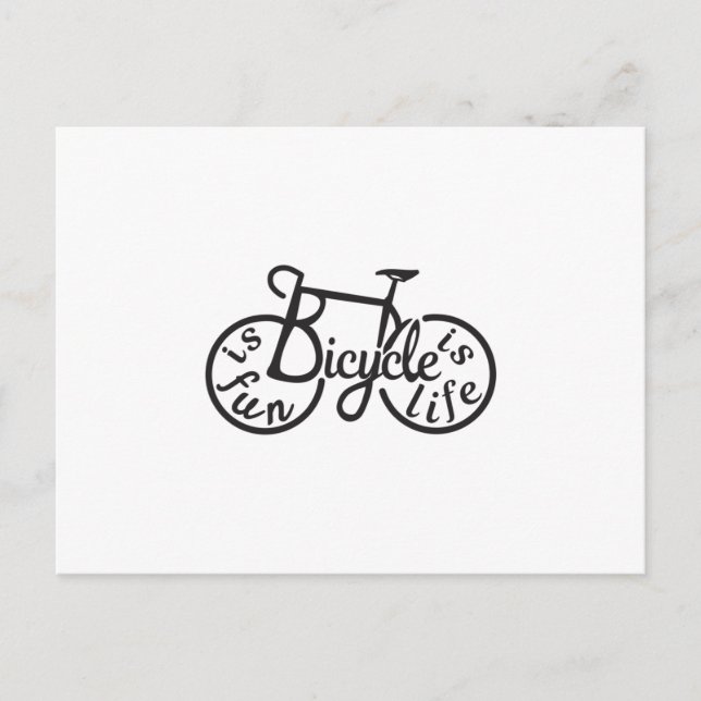 Bicycle is fun, Bicycle is life Postcard (Front)