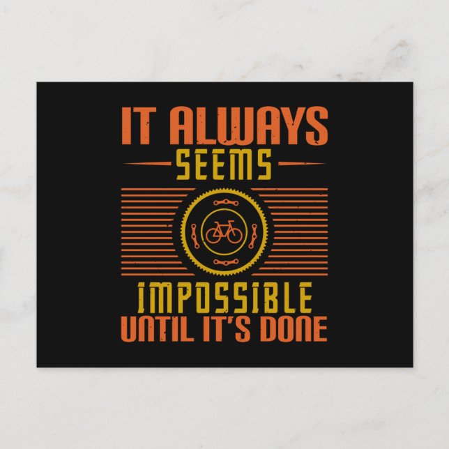 Bicycle - It always seems impossible Postcard (Front)