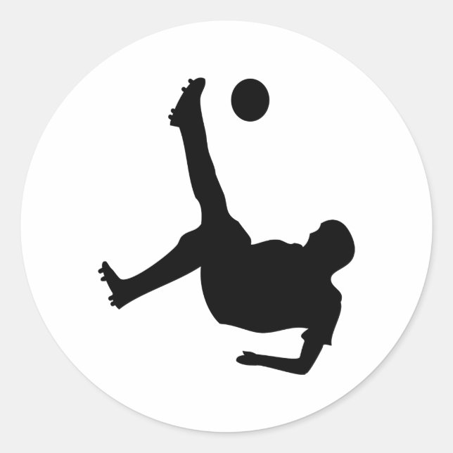 bicycle kick soccer player classic round sticker (Front)