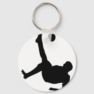 bicycle kick soccer player key ring