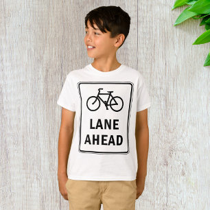Bicycle Lane Ahead Sign Cycling Road Safety  T-Shirt