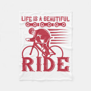 Bicycle - Life is a beautiful ride Fleece Blanket