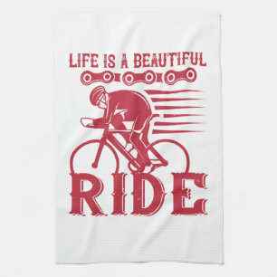 Bicycle - Life is a beautiful ride Tea Towel