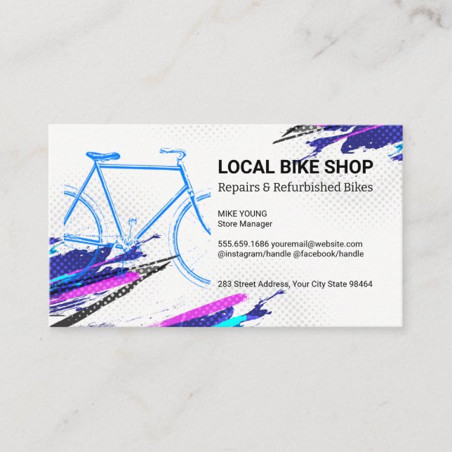 Bicycle Logo | Bike Parts and Services Appointment Card (Front)