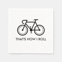 Bicycle logo paper napkins with funny quote
