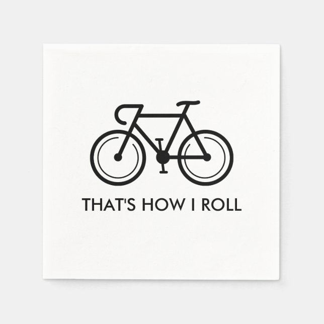 Bicycle logo paper napkins with funny quote (Front)