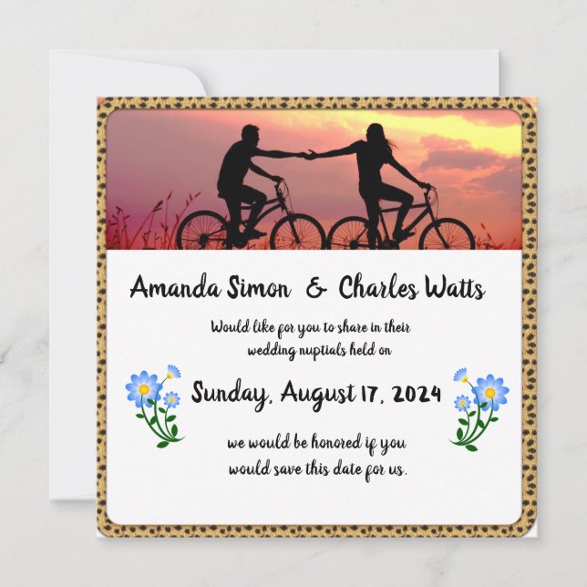 Bicycle Love Save the Date Invitation (Front)