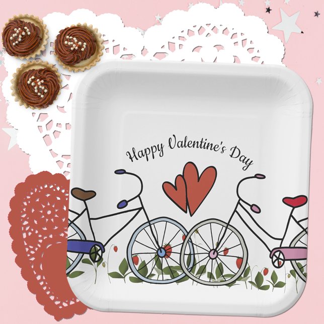 Bicycle Lovers Valentine Paper Plate (Creator Uploaded)