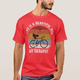 Bicycle Man Eating Pizza Life is a Beautiful Ride  T-Shirt