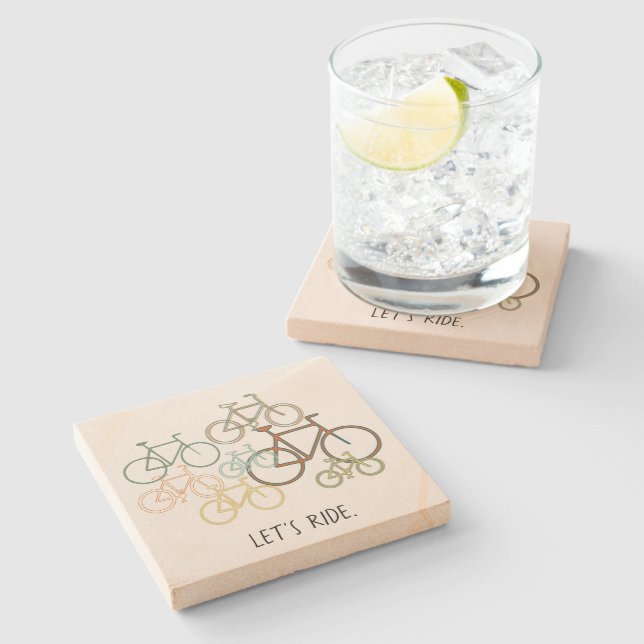 Bicycle Mix Let's Ride Stone Coaster (Side)