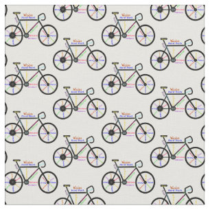 Bicycle Motivational Words for Sport Bike Fans Fabric