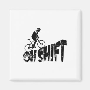 Bicycle Mtb Biking Cycling Biker On Mountain Bike Magnet