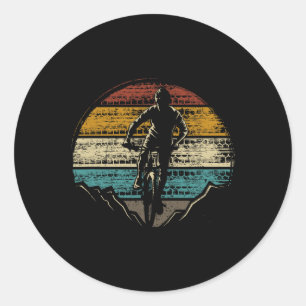 Bicycle Mtb Mountain Bike Downhill Biking Retro  Classic Round Sticker