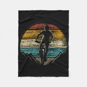 Bicycle Mtb Mountain Bike Downhill Biking Retro Fleece Blanket