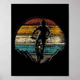 Bicycle Mtb Mountain Bike Downhill Biking Retro  Poster