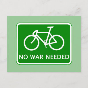 Bicycle No War Needed Products Postcard