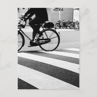 Bicycle on cross walk postcard