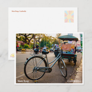Bicycle on Siem Reap Main Road - Travel Postcard