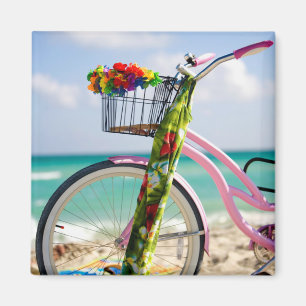 Bicycle On The Beach   Miami, Florida Magnet