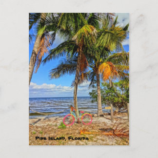 Bicycle on the beach - Pine Island Florida Postcard