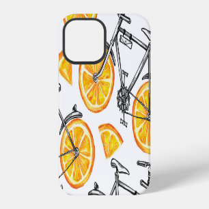 Bicycle Oranges: Watercolor Summer Pattern iPhone 12 Case