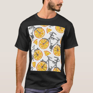 Bicycle Oranges: Watercolor Summer Pattern T-Shirt