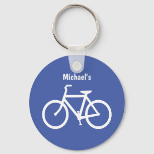 Bicycle Outline Personalised Bike Lock Key Ring
