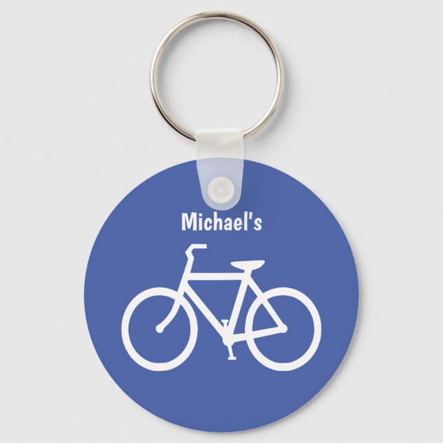 Bicycle Outline Personalised Bike Lock Key Ring (Front)