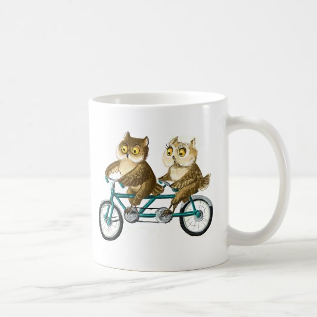 Bicycle owls coffee mug (Right)